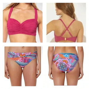Bleu Rod Beattie Shirred Underwire Bikini Top and Bikini Bottom